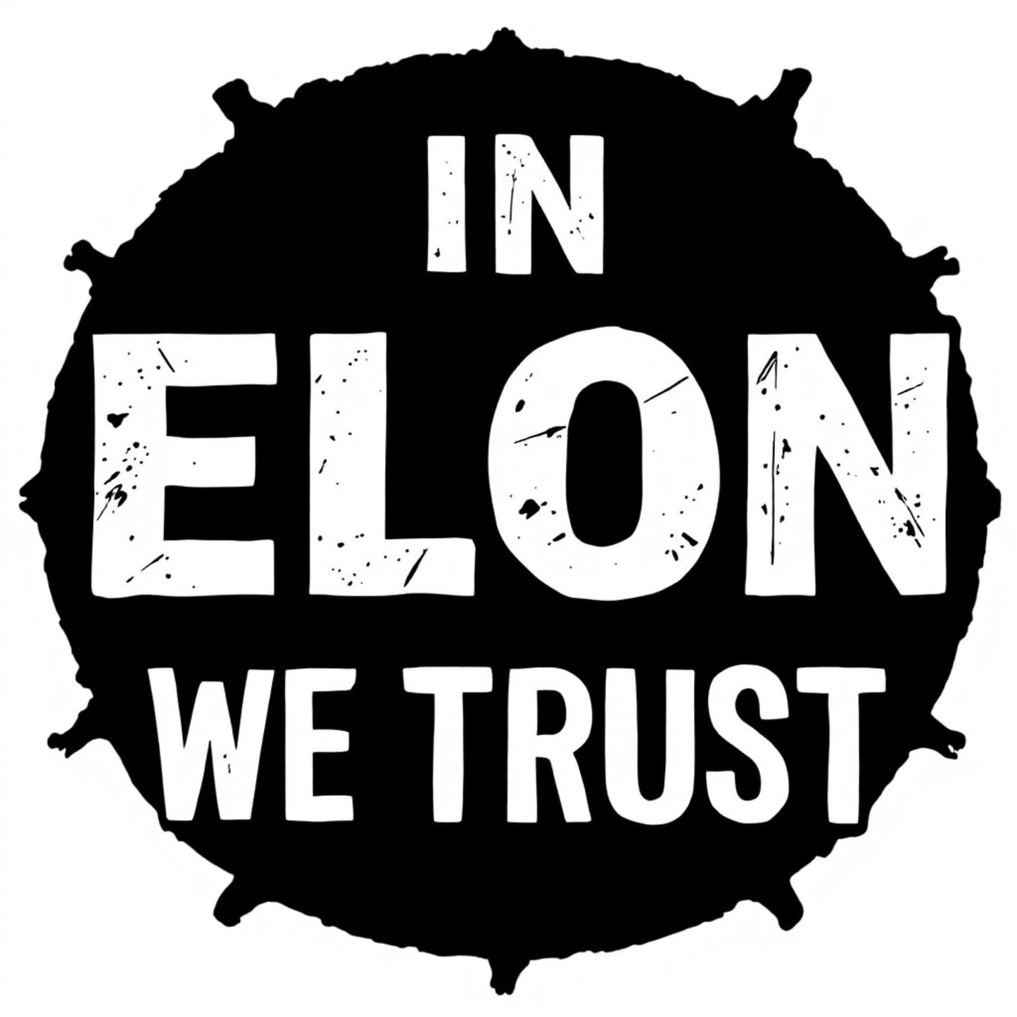 in Elon WE Trust Bumper Sticker - 4 Inch Pro Elon Musk Vinyl Decal for Cars, Windows, Laptops, and More
