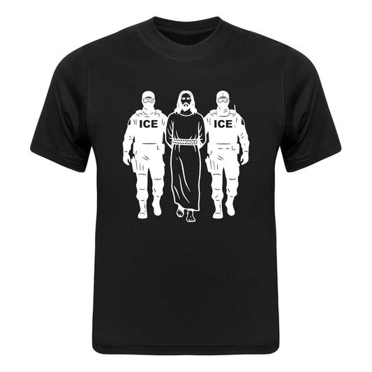 Anti ICE Shirt Jesus Graphic T Shirt Controversial Streetwear Political Religious Tee Unisex Cotton