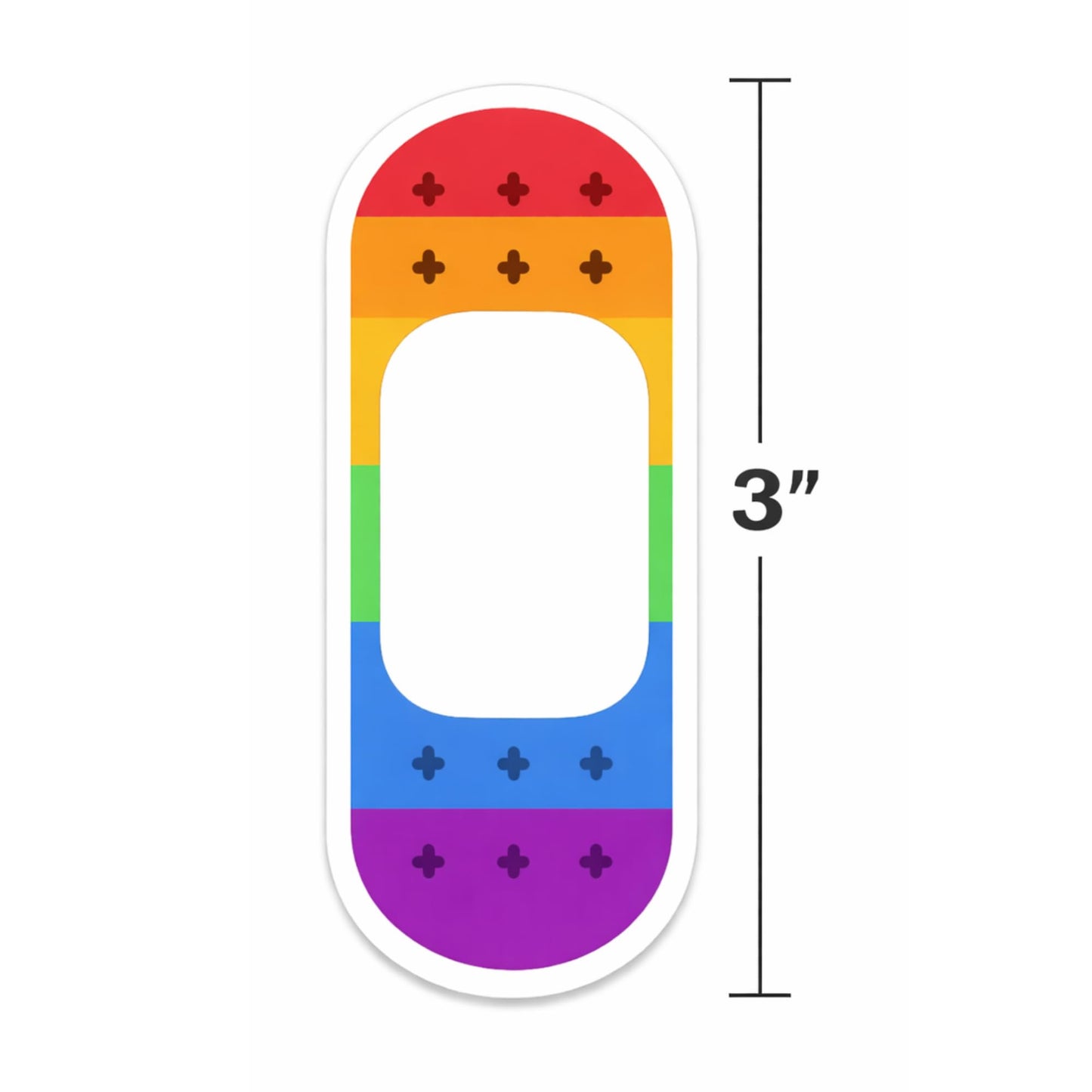Rainbow Bandage Vinyl Stickers, 3 Inch Aesthetic Sticker Pack, 6 Pack for Phones, Laptops, Water Bottles, Premium Die Cut Decals, Weather Resistant Decorative Sticker Set