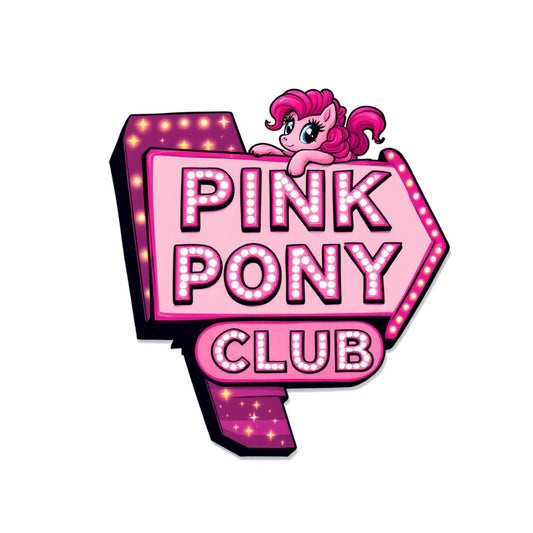 Glitter Arrow Pink Pony Club Sticker – Retro Unicorn Lounge Style