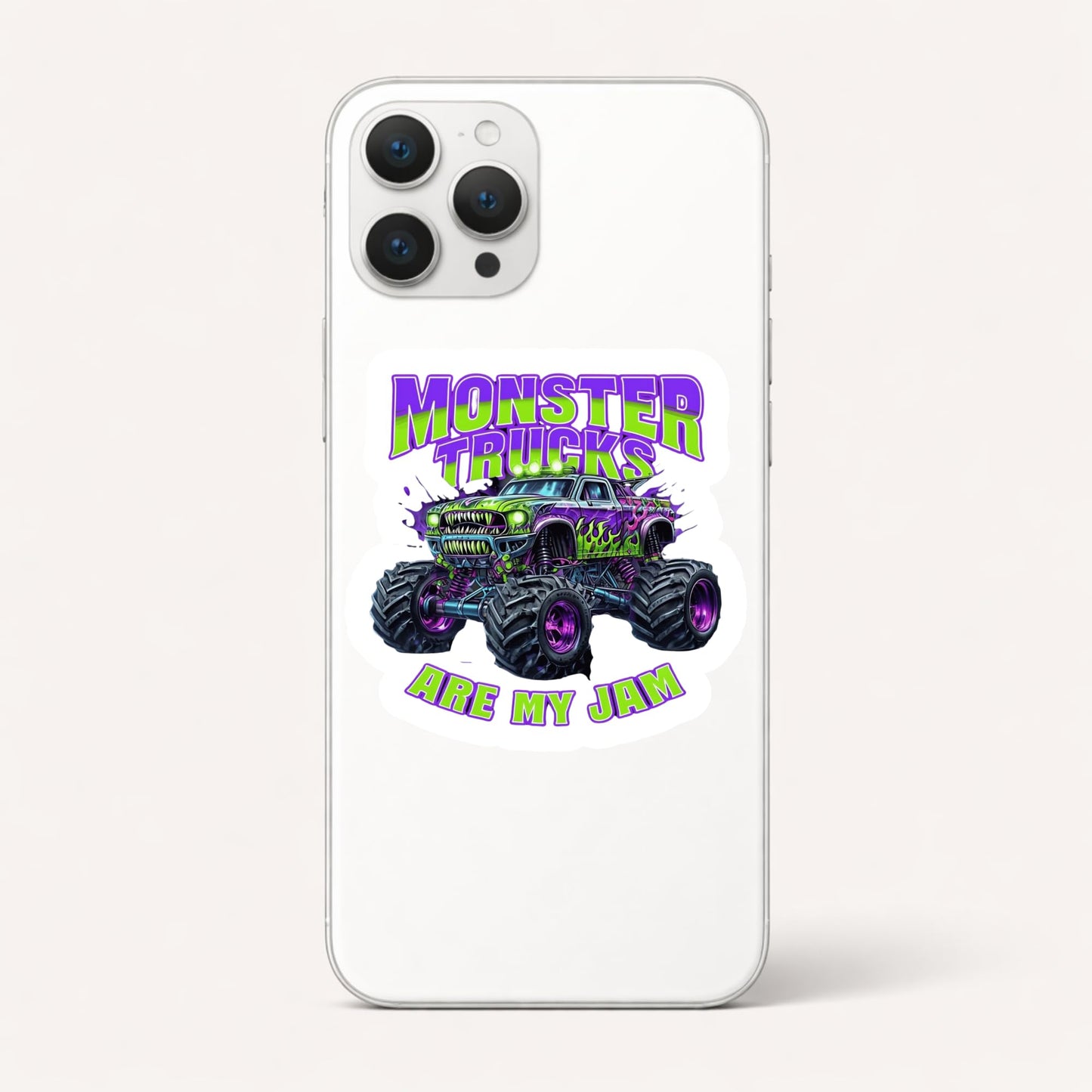 Monster Trucks are My Jam Stickers, 5 Pack, 3 Inch Waterproof Vinyl Decals for Kids, Trucks Lover Gift, Laptop Water Bottle Car Bumper Sticker Pack