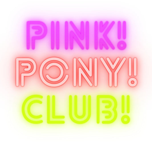 Pink Pony Club Neon Vinyl Sticker, Hot Pink Logo Design by RockPaperStikrz
