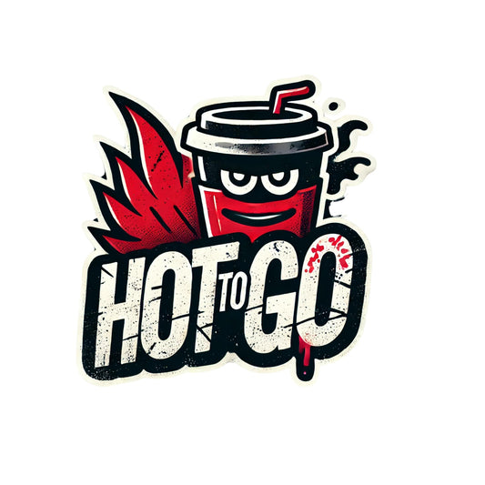Hot to Go 3 Inch Vinyl Sticker, Distressed Lettering Design, Alternative Dark Style