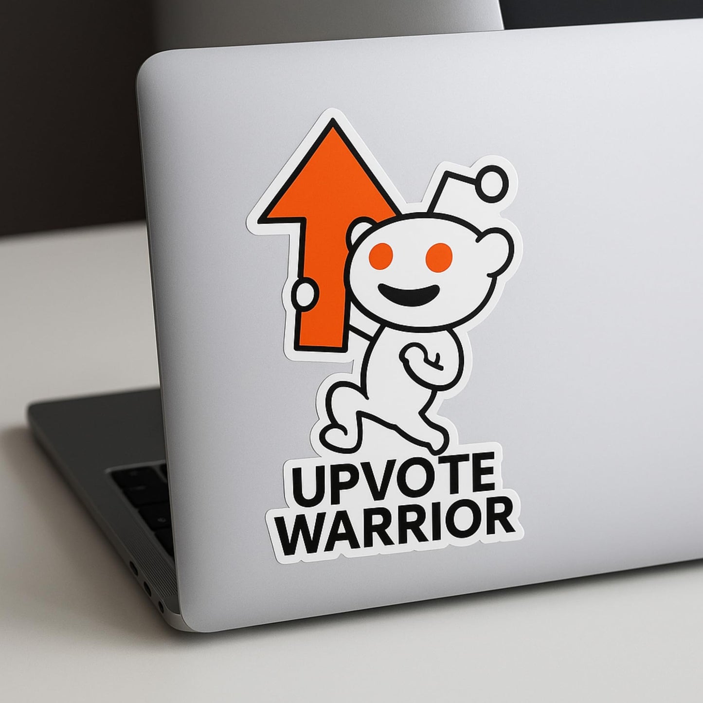 Reddit Upvote Warrior Vinyl Sticker, 5 Inch Glossy Decal, Multicolor Cartoon Design for Laptops, Water Bottles, Car Windows, Gaming Consoles