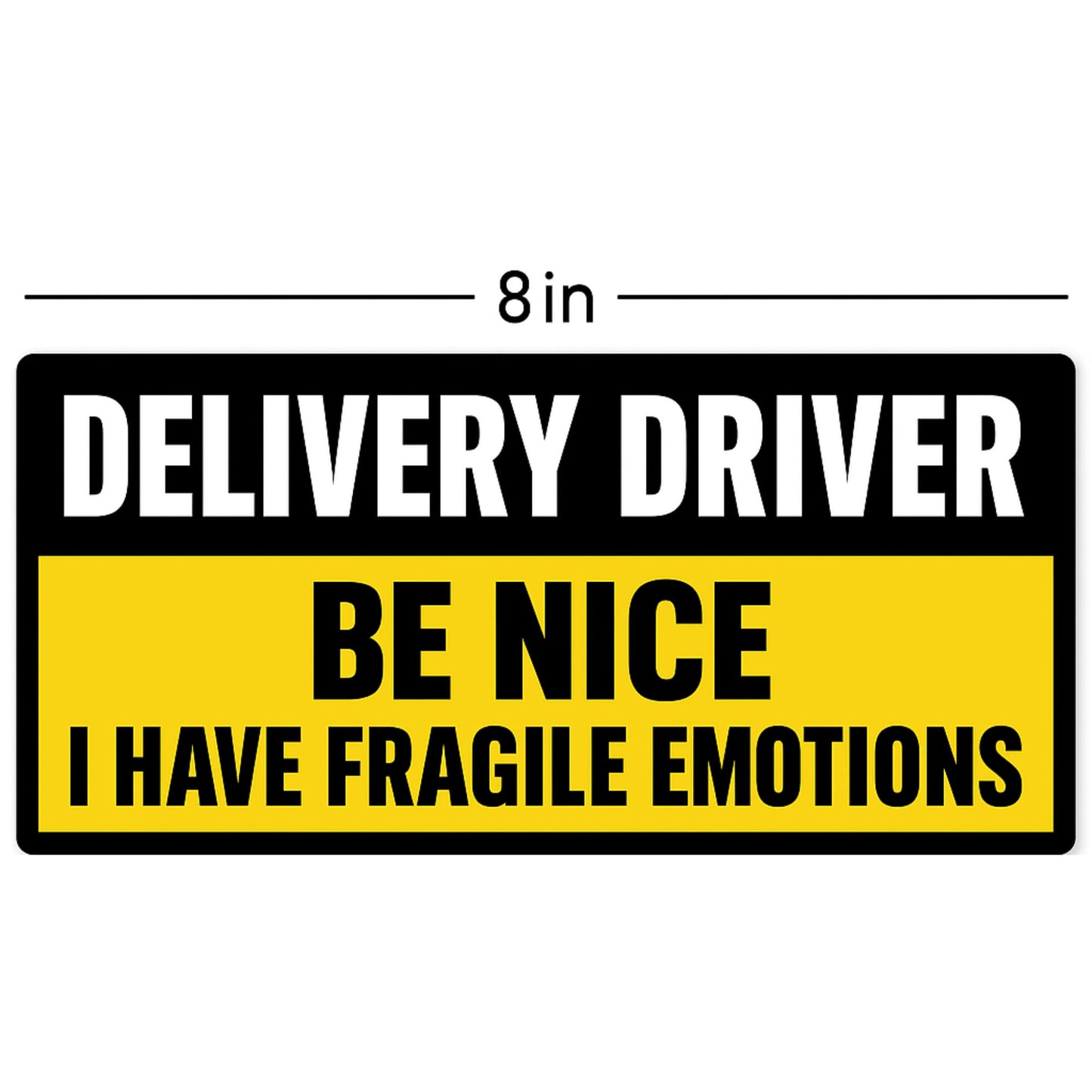 Delivery Driver Car Magnet Sign (2-Pack), 8 Inch, Black and Yellow, Strong Heavy-Duty 30-Mil Vinyl, Weather-Resistant, Funny Message for Food Delivery Services