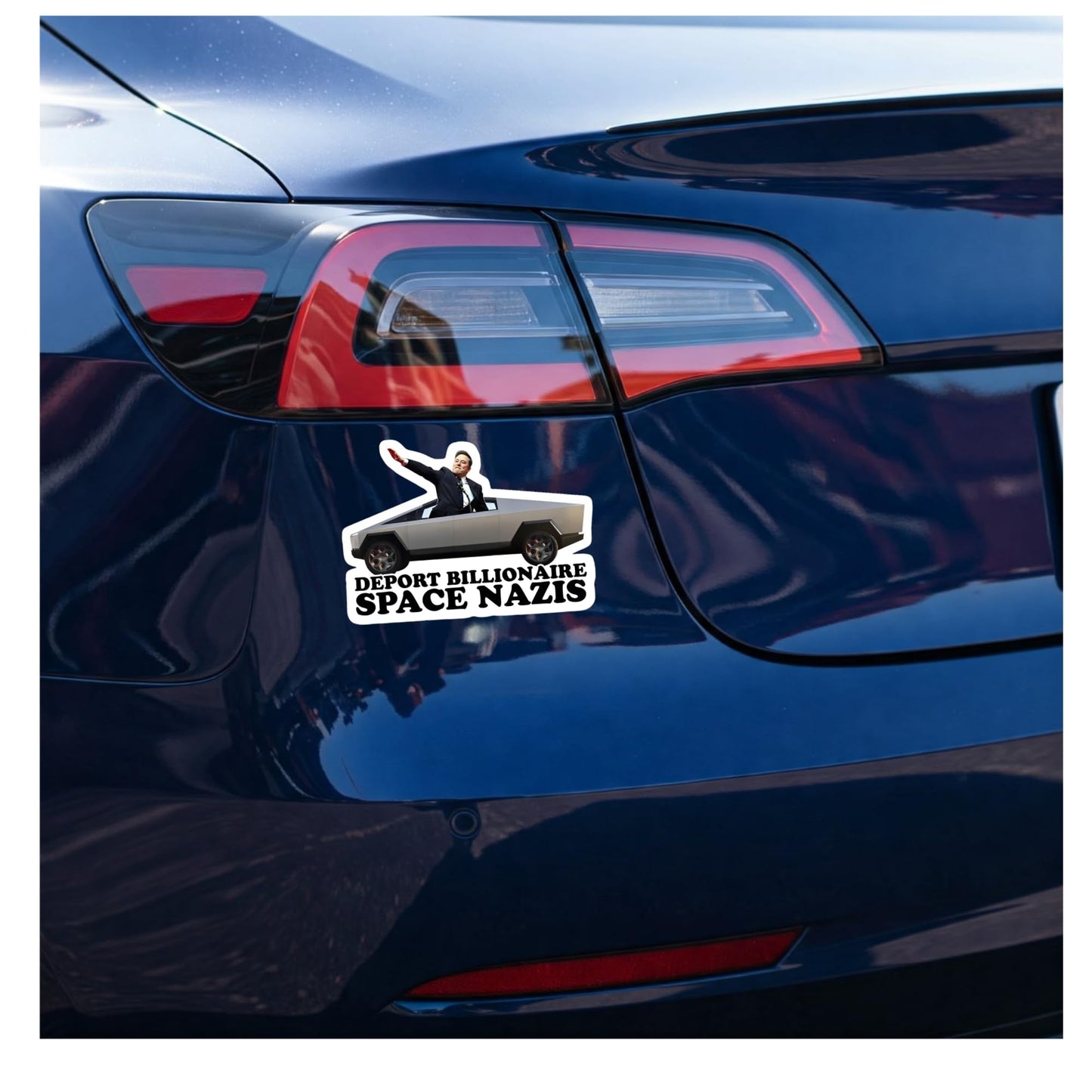 Deport Billionaire Space Nazis Bumper/Window Sticker Perfect for Anti-Elon Tesla Drivers! (5.5 x 2.75 Inch)