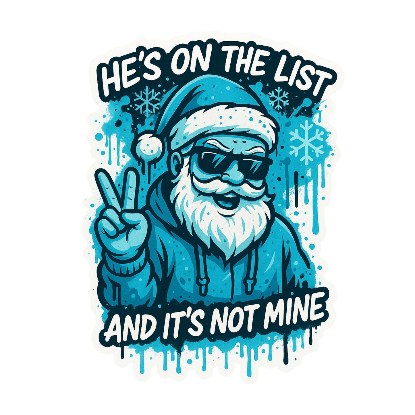 RockPaperStikrz Christmas Santa Vinyl Sticker, 5 Inch, Multicolor, Glossy Finish, Water Resistant, for Laptops and Bottles, Cartoon Style