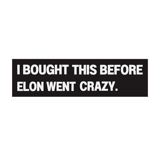 Funny Tesla Twitter Bumper Sticker, Car Window Decal, Black and White Vinyl, Pre-Elon Design
