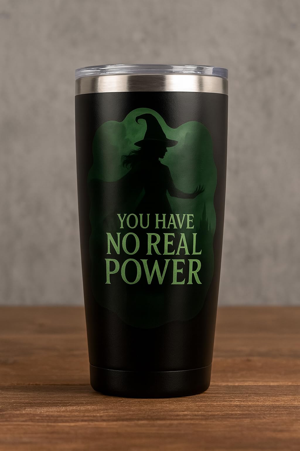 “You Have No Real Power – 5 Inch Quality Glossy Vinyl Sticker | Emerald Witch Silhouette | UV & Water Resistant Empowerment Decal”