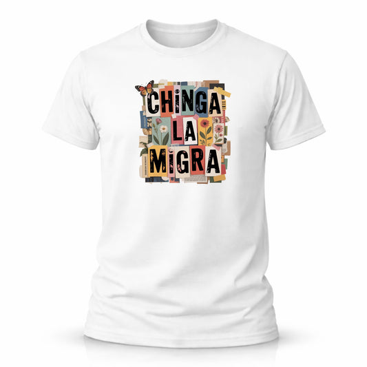 Chinga La Migra Anti ICE Shirt Mens Protest Graphic Tee Anti ICE Shirt Streetwear Activist Shirt Immigration Protest Shirt Latino Protest Clothing White