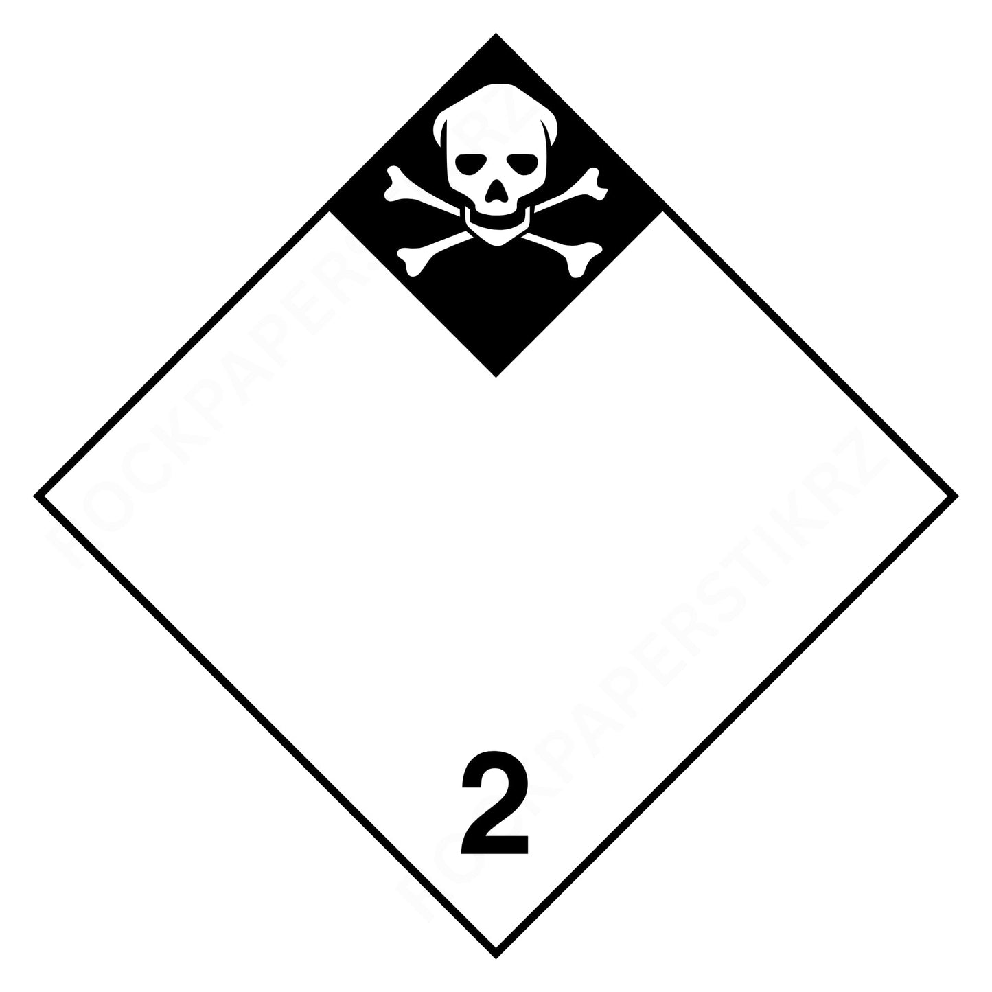 Poison Gas 2 Hazard Placard – 10.75 Inch DOT-Compliant Safety Label – Industrial Grade Cast Vinyl, UV Laminated, Waterproof Transport & Warehouse Decal