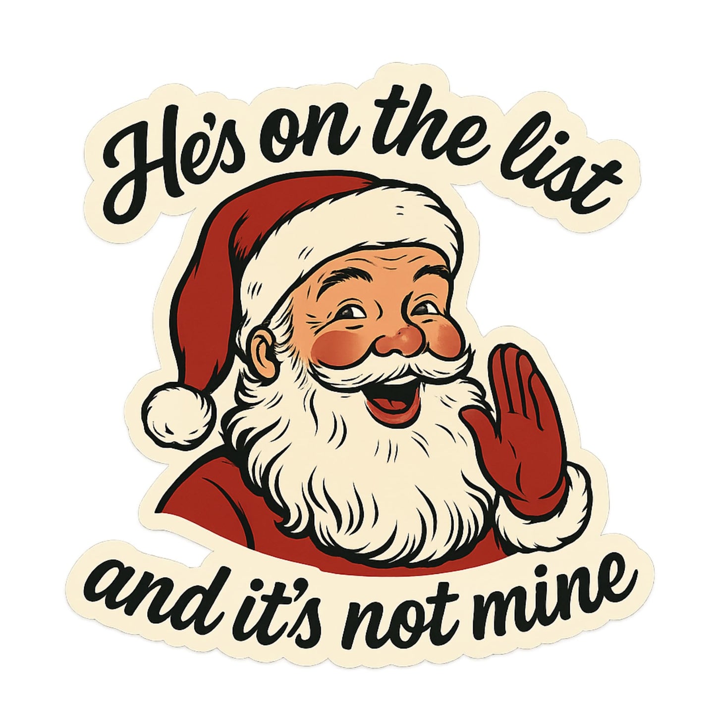 RockPaperStikrz Christmas Santa Vinyl Sticker, 5 Inch, Multicolor, Glossy Finish, Water Resistant, for Laptops and Bottles, Cartoon Style