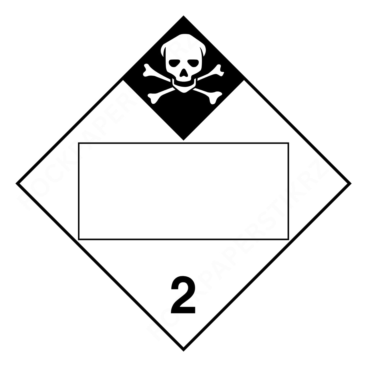 Poison Gas Class 2 Hazard Placard – 10.75” DOT-Style Warning Label – Industrial Grade Cast Vinyl with UV Overlaminate – Black & White Skull Symbol