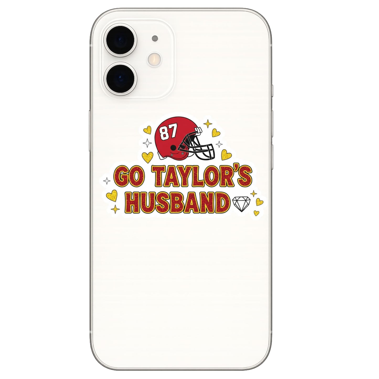 GO Taylor’S Husband Sticker 3 Pack (3 Inch) – Cute Red & Gold Football Decal for Swiftie Fans – Glossy UV-Resistant Vinyl – Game Day Sticker Set for Laptops, Tumblers, or Cars