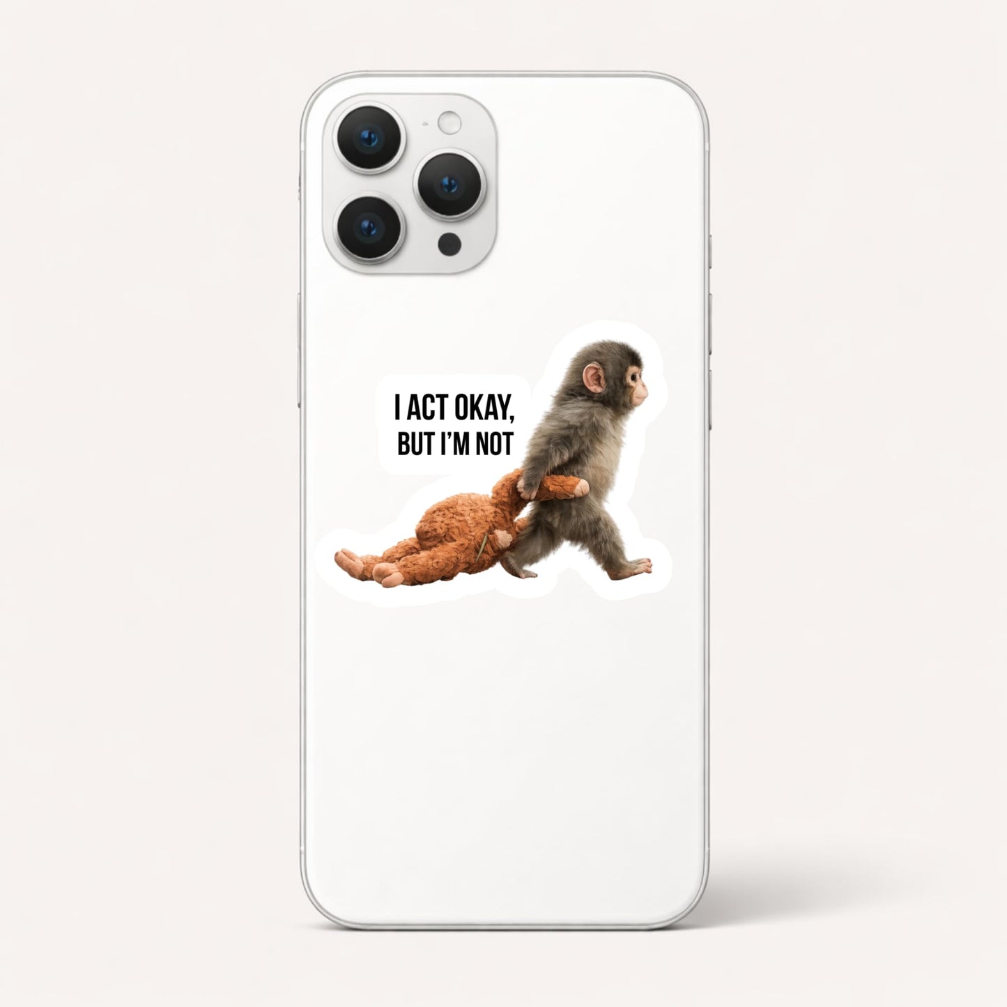 Punch The Monkey Sticker 3 Pack Walking Monkey Plush Sticker Waterproof Vinyl Decal 3 Inch Laptop Water Bottle Phone Car Sticker