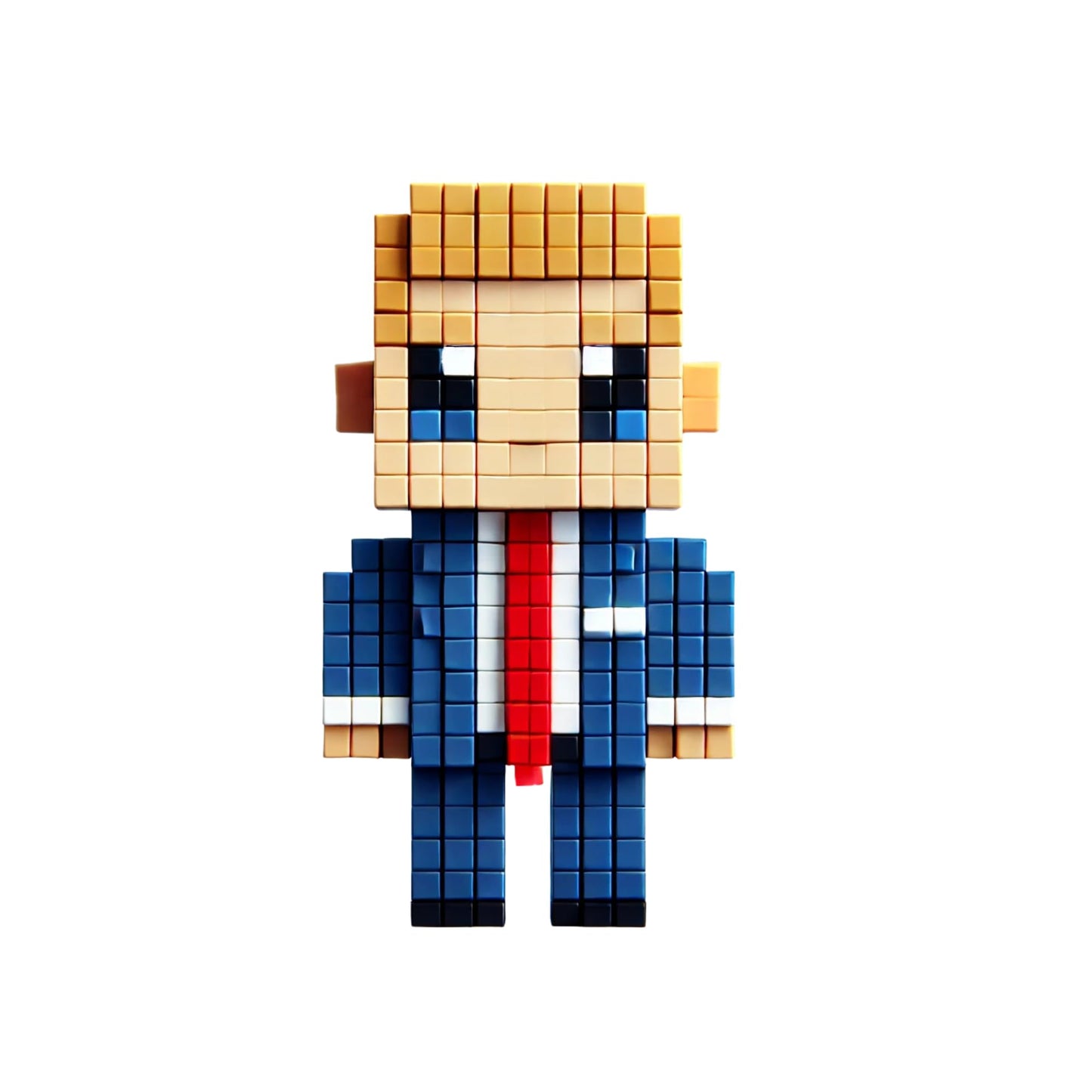 Trump Character Sticker, 3 Inch, Blue Suit Design, Die-Cut Vinyl