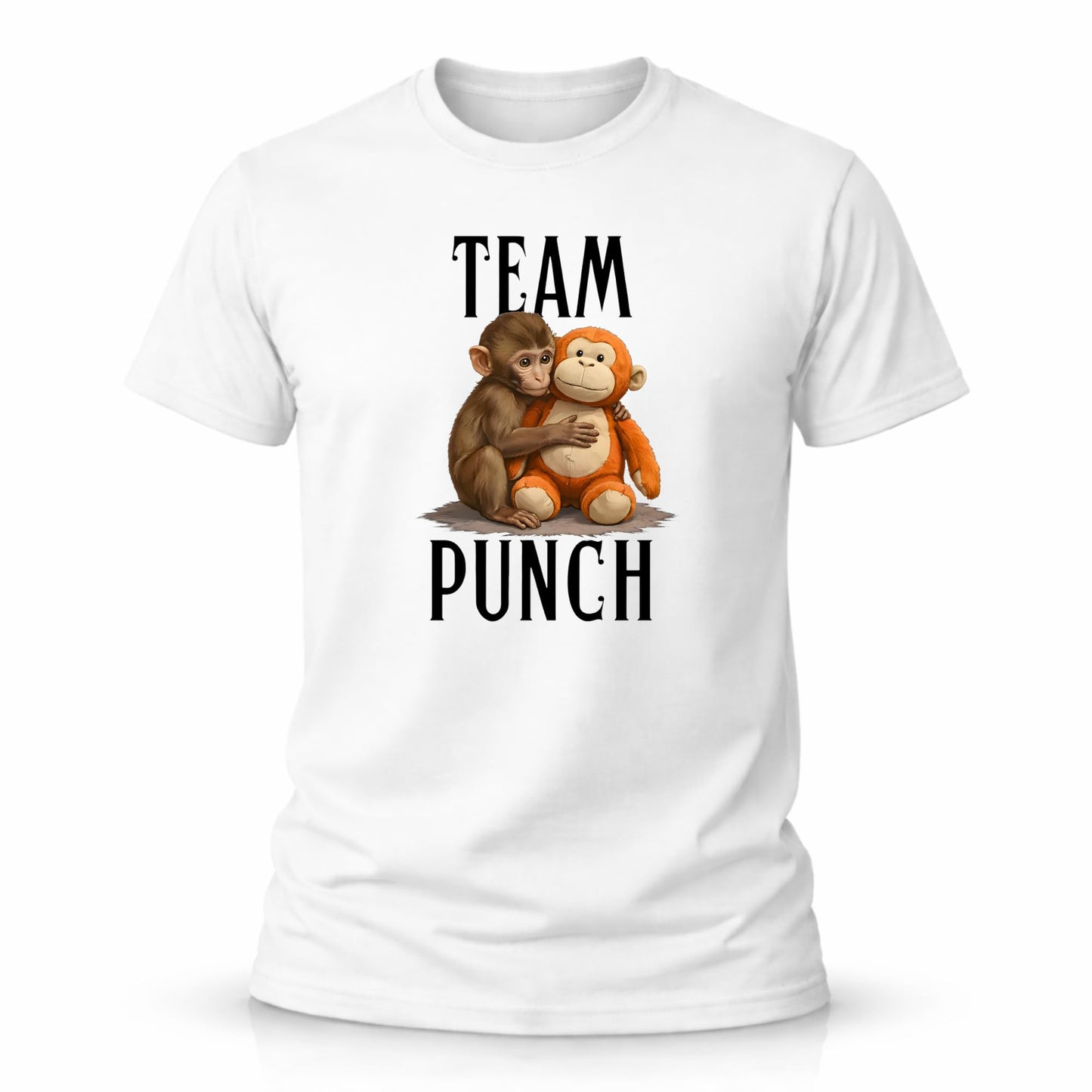 Team Punch Monkey Shirt Men Funny Monkey Graphic Tee 100 Percent Cotton Black or White T Shirt