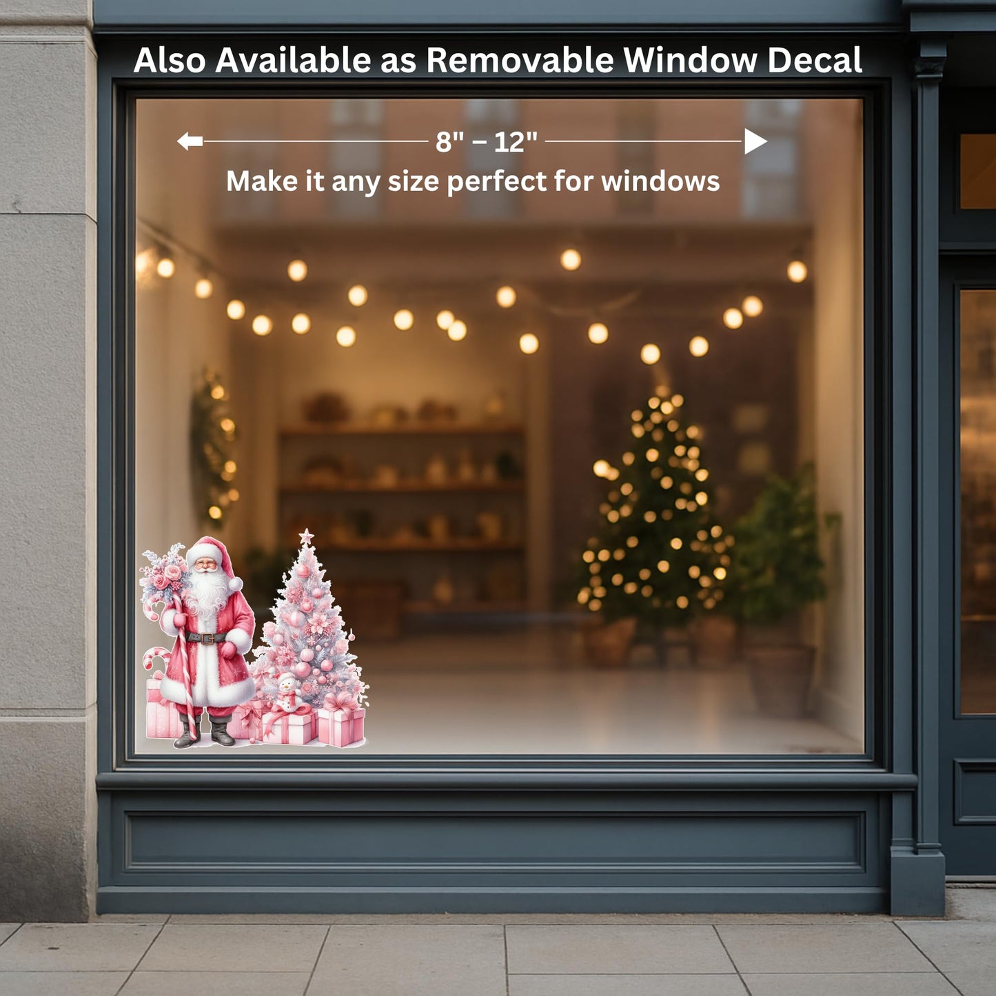 Make It A Pink Christmas – Custom Wall or Window Vinyl Decal, Removable, No Residue, Personalized Holiday Sticker for Home Decor & Gifts