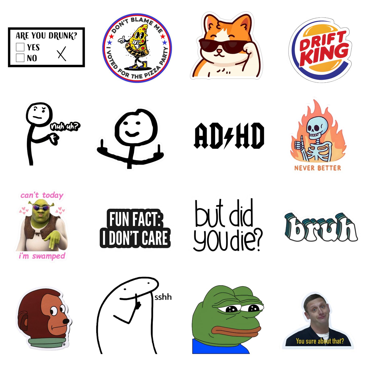 80 Piece Funny Hard Hat Sticker Pack – 2 Inch Vinyl Decals for Construction Workers, Toolboxes, and Helmets – Durable UV Resistant Stickers with Hilarious Jobsite Humor, No Duplicates