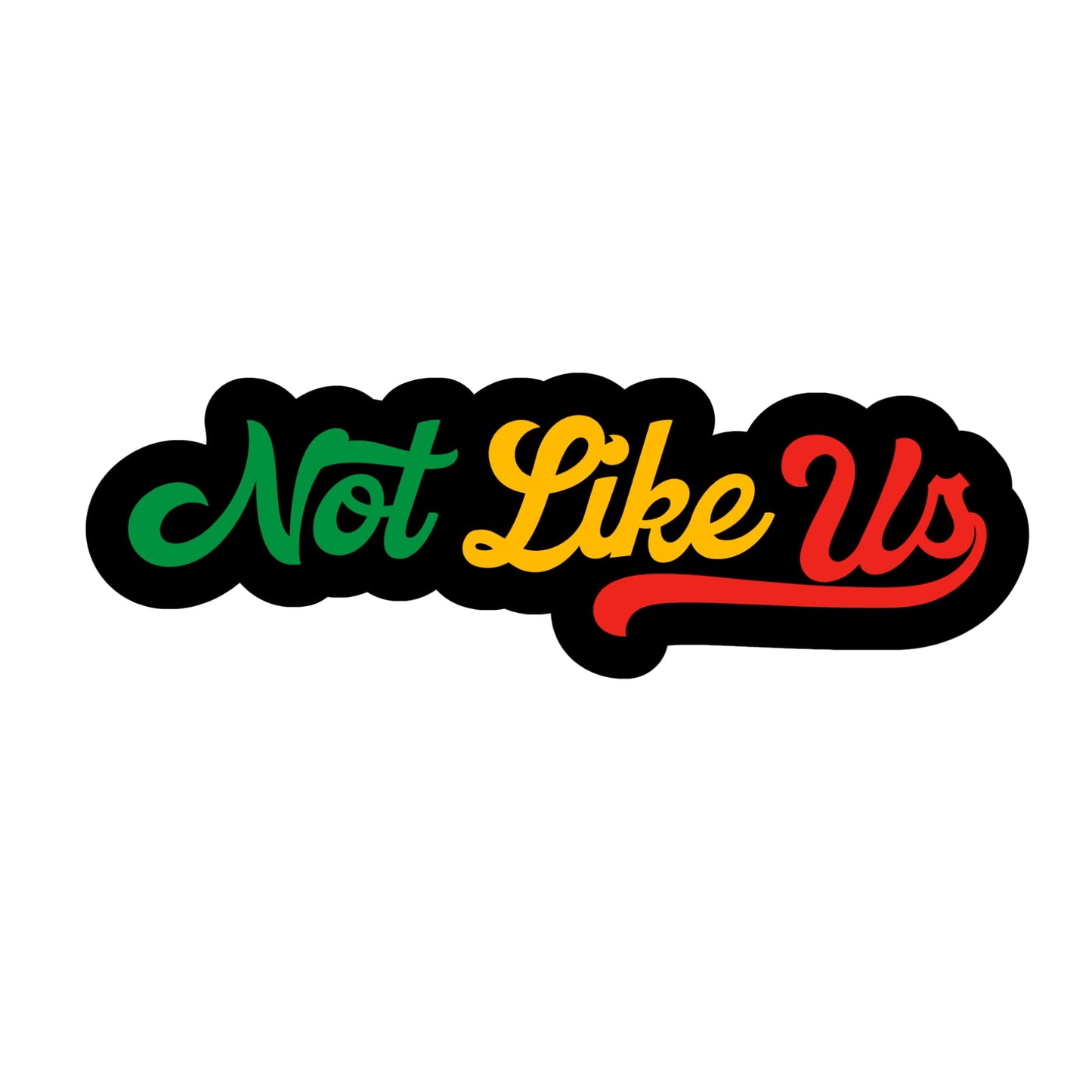 Not Like Us Many Customizable Colors! Dodgers Inspired Sticker – LA Flag Colors – 3-Pack Vinyl Die-Cut – 4" x 1.5"