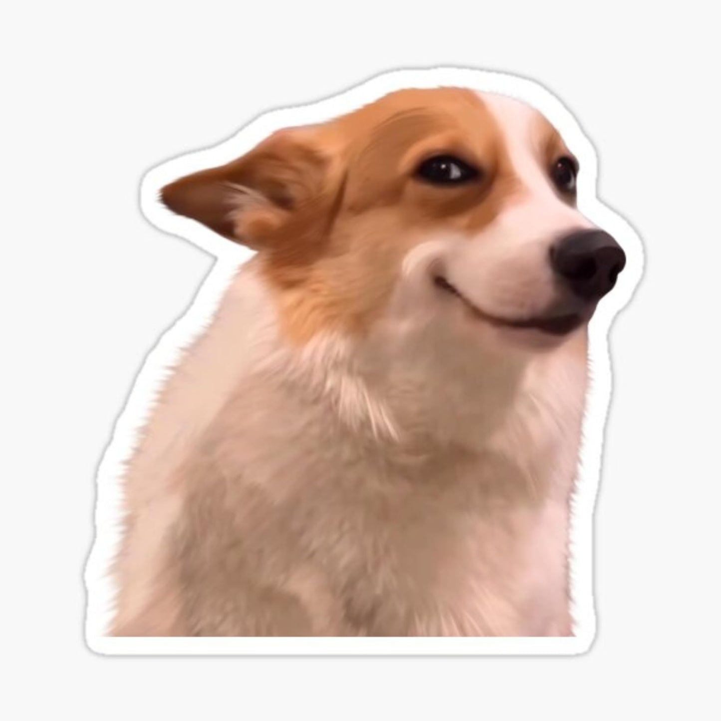 Smiling Dog Meme Vinyl Sticker - 3 Inches - Funny Corgi Meme 3 Pack
