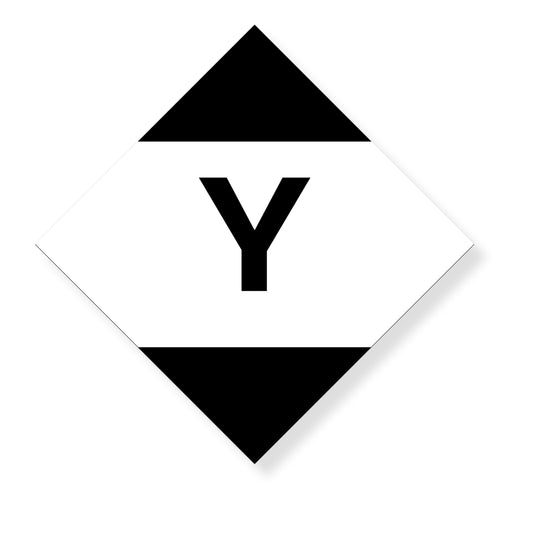Limited Quantity “Y” Mark – 4” Hazard Label for Air Transport – ICAO/IATA Compliant Black and White Diamond – Durable Cast Vinyl with UV Laminate – 4x4 Inch Shipping Sticker