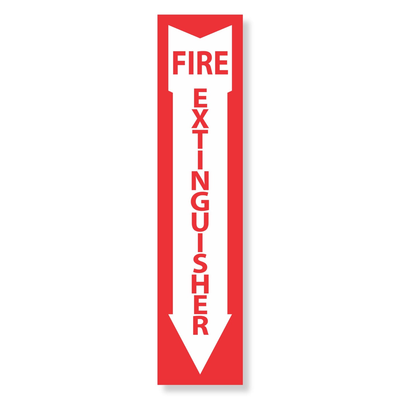 Fire Extinguisher Arrow Down Decal Sticker, Cast Vinyl, 18 x 4 Inch, OSHA NFPA Compliant - 7 to 10 year outside use UV Resistant, Waterproof