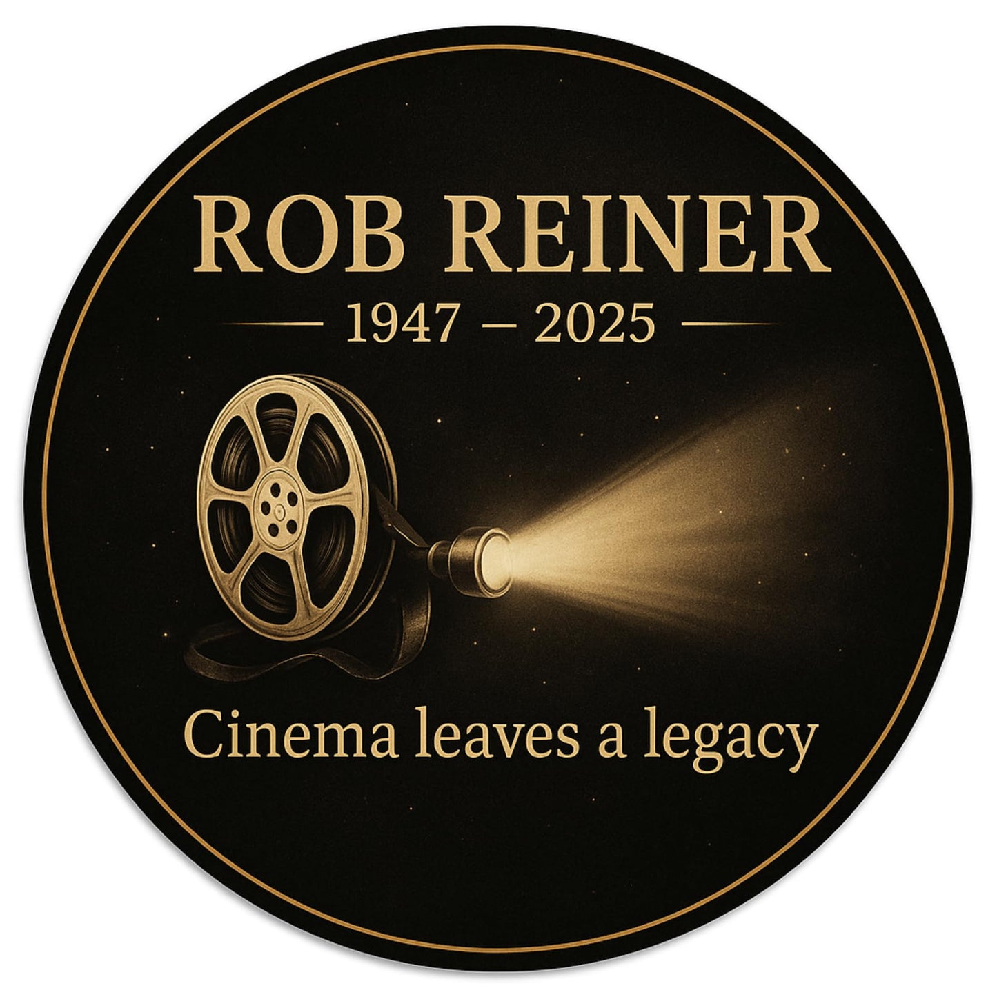 5 Inch Cinema Tribute Vinyl Sticker – Classic Film Reel Design – Movie Director Legacy Decal – Film Lover Memorial Style Sticker