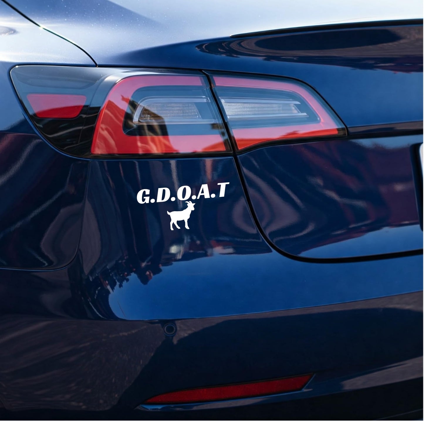 G.D.O.A.T. Funny Goat Car Decal, Greatest Decal of All Time Design, Matte Black