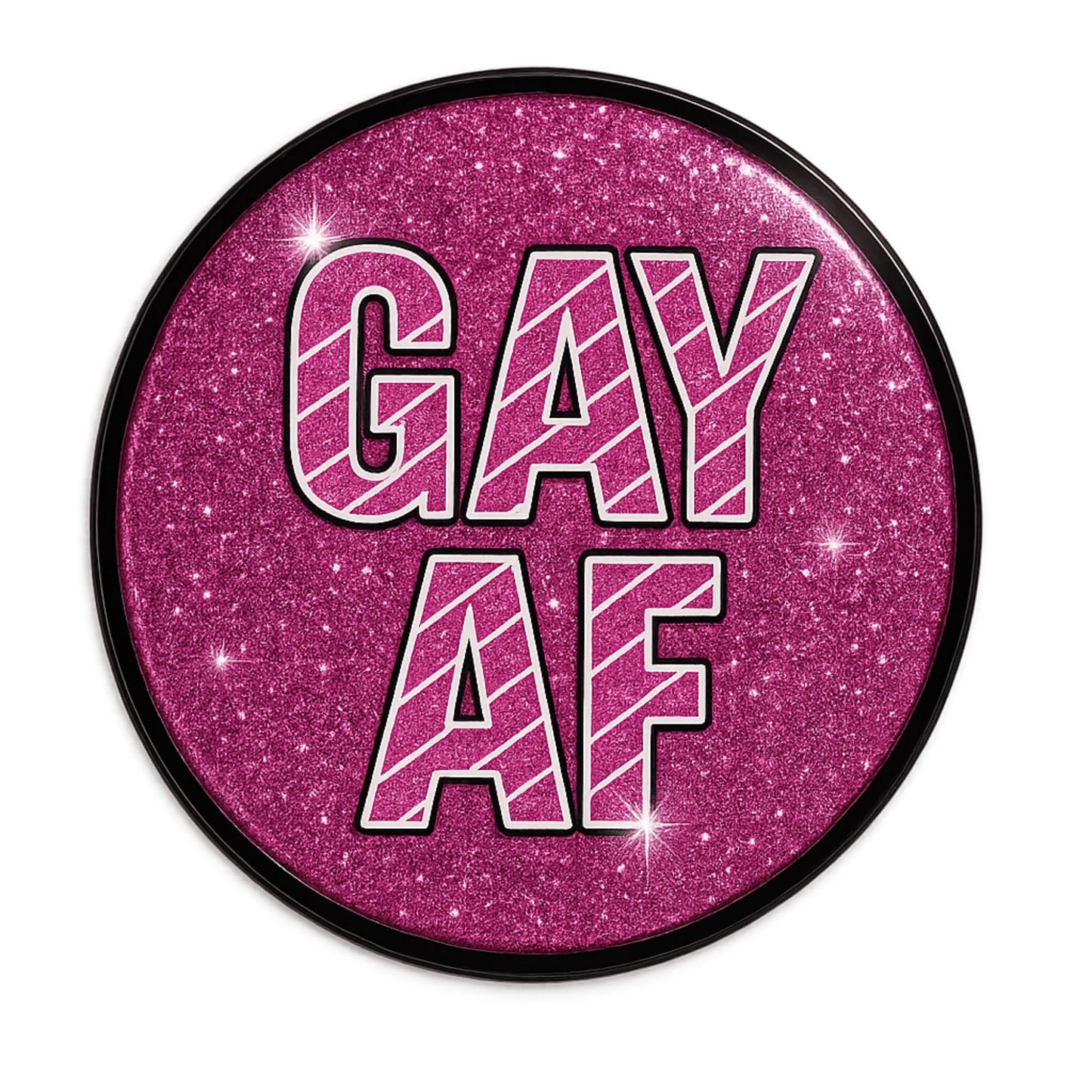 Pink Glitter LGBTQ Pride Sticker, 5-Inch Vinyl Decal for Car Bumper or Tumbler, Gay AF Design