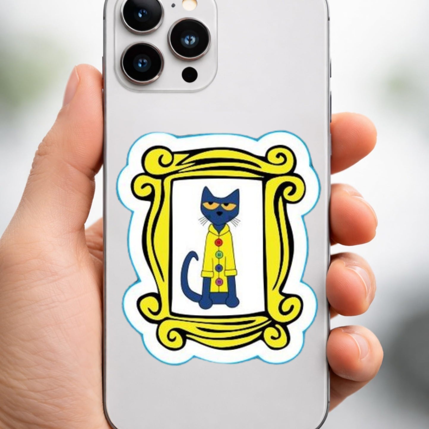 Pete Cat Sticker Pack, 6 Pack, 3 Inch Vinyl, Waterproof Decals, Skateboard, Guitar, Christmas Designs for Laptop, Water Bottle, Car