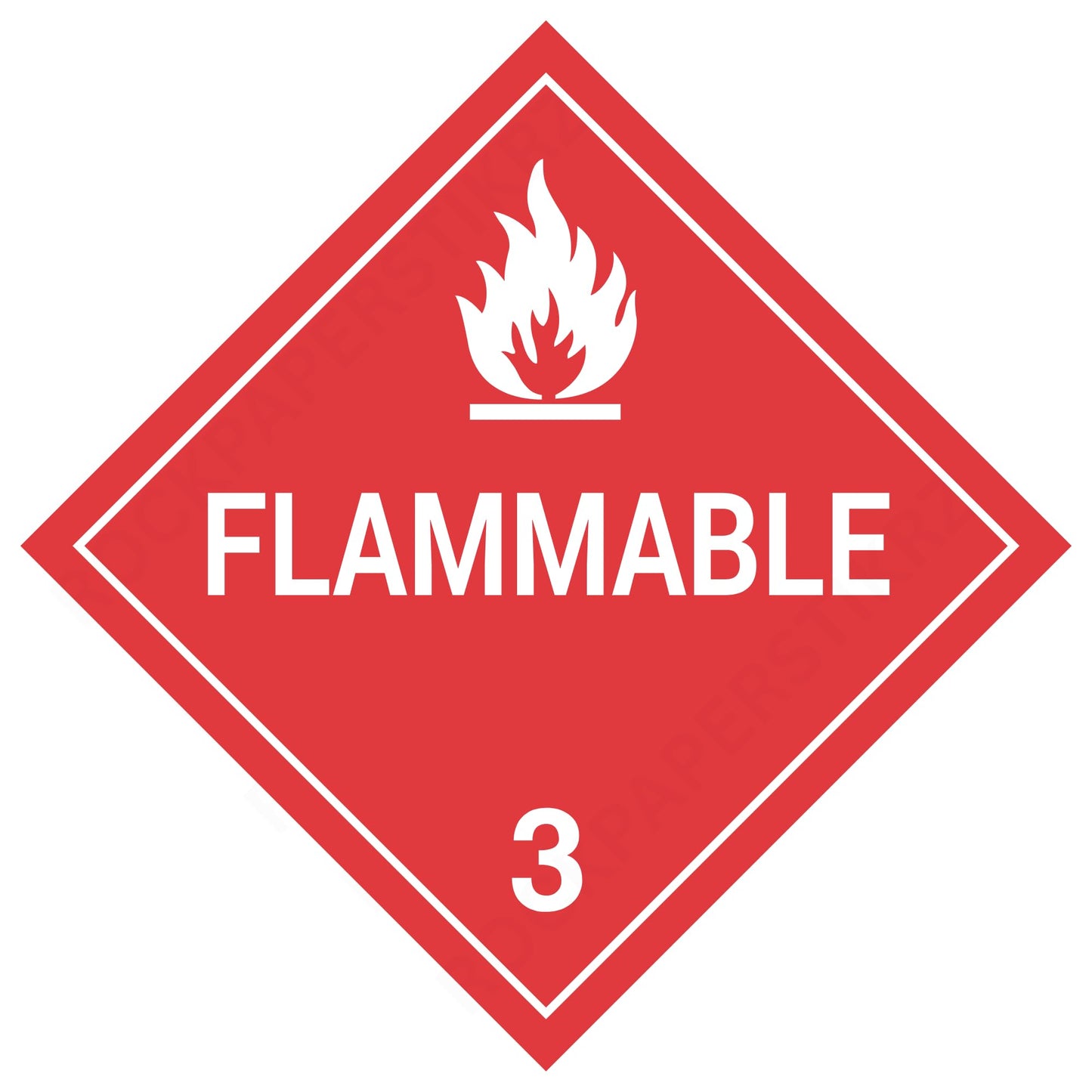 Flammable Class 3 Placard – 10.75” Hazard Warning Label – Red Diamond Safety Sticker for Transport & Warehouse Use – Industrial Grade Cast Vinyl with UV Overlaminate
