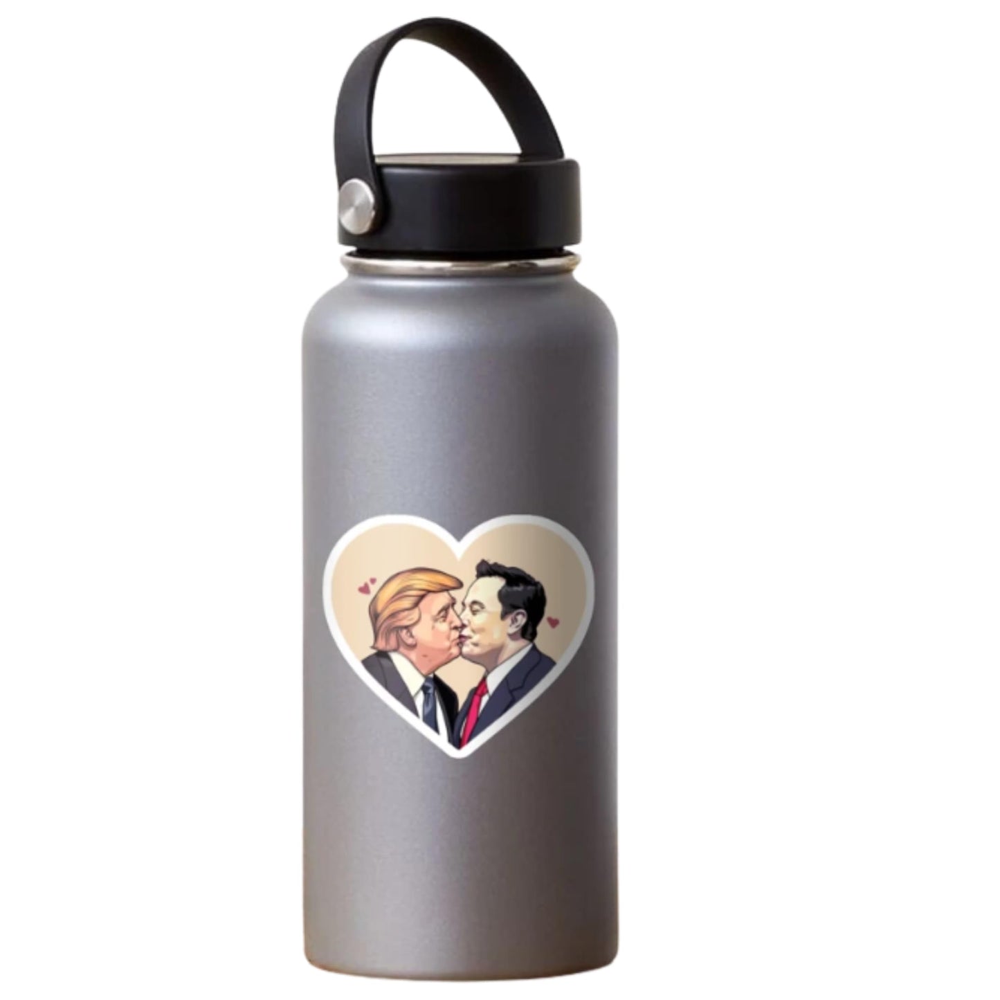 Elon & Trump Kissing Sticker - 4 Inch Vinyl Decal Sticker Perfect for Anti-Elon Tesla Drivers, Laptops, Tumblers, Cars & Windows!