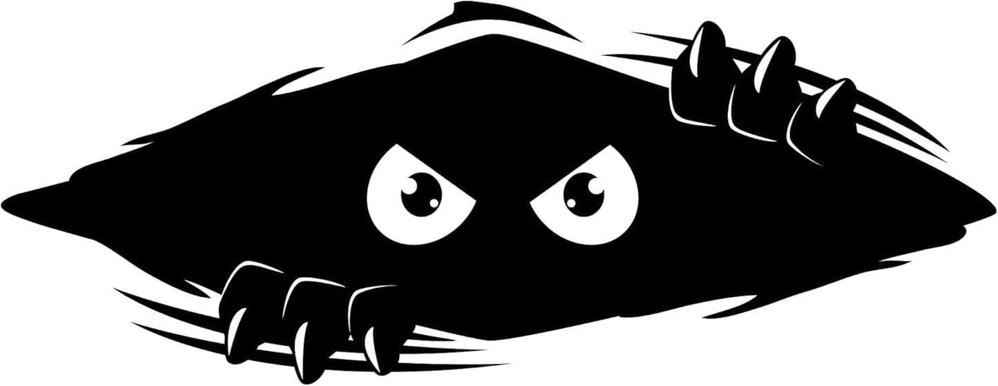 Peeking Monster Vinyl Car Decal, Black, Large 11x4.25 Inch, Bumper Sticker for Cars, Trucks, Golf Carts, Vehicle Windows