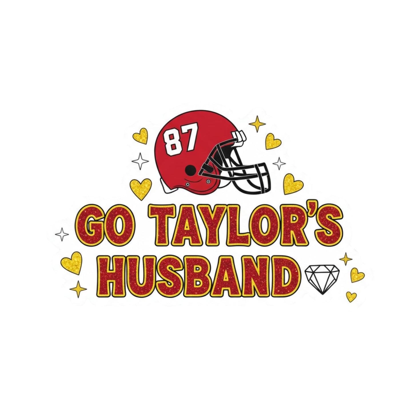 GO Taylor’S Husband Sticker 3 Pack (3 Inch) – Cute Red & Gold Football Decal for Swiftie Fans – Glossy UV-Resistant Vinyl – Game Day Sticker Set for Laptops, Tumblers, or Cars