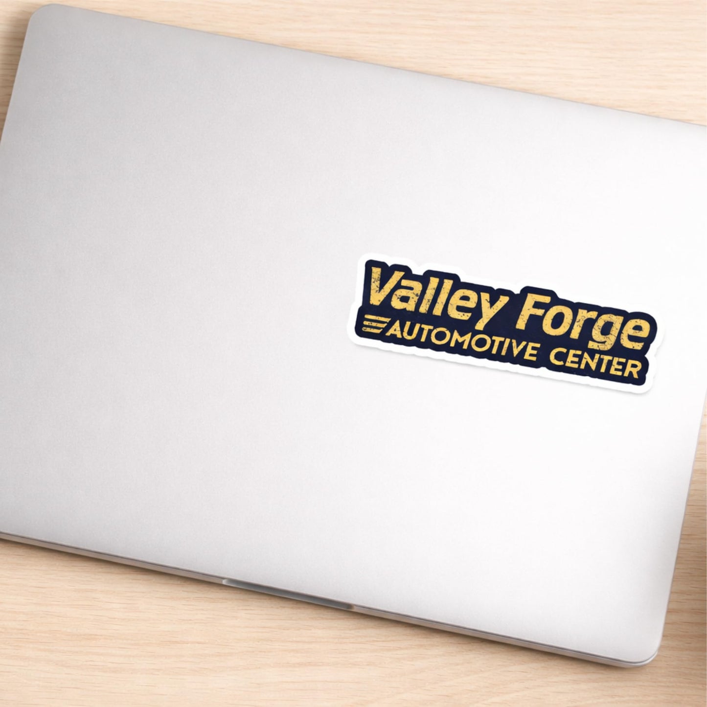Valley Forge Automotive Center Logo Stickers, 3 Inch Vinyl Decals, 6 Pack, Waterproof, Navy Blue and Yellow, for Laptops, Toolboxes, Cars