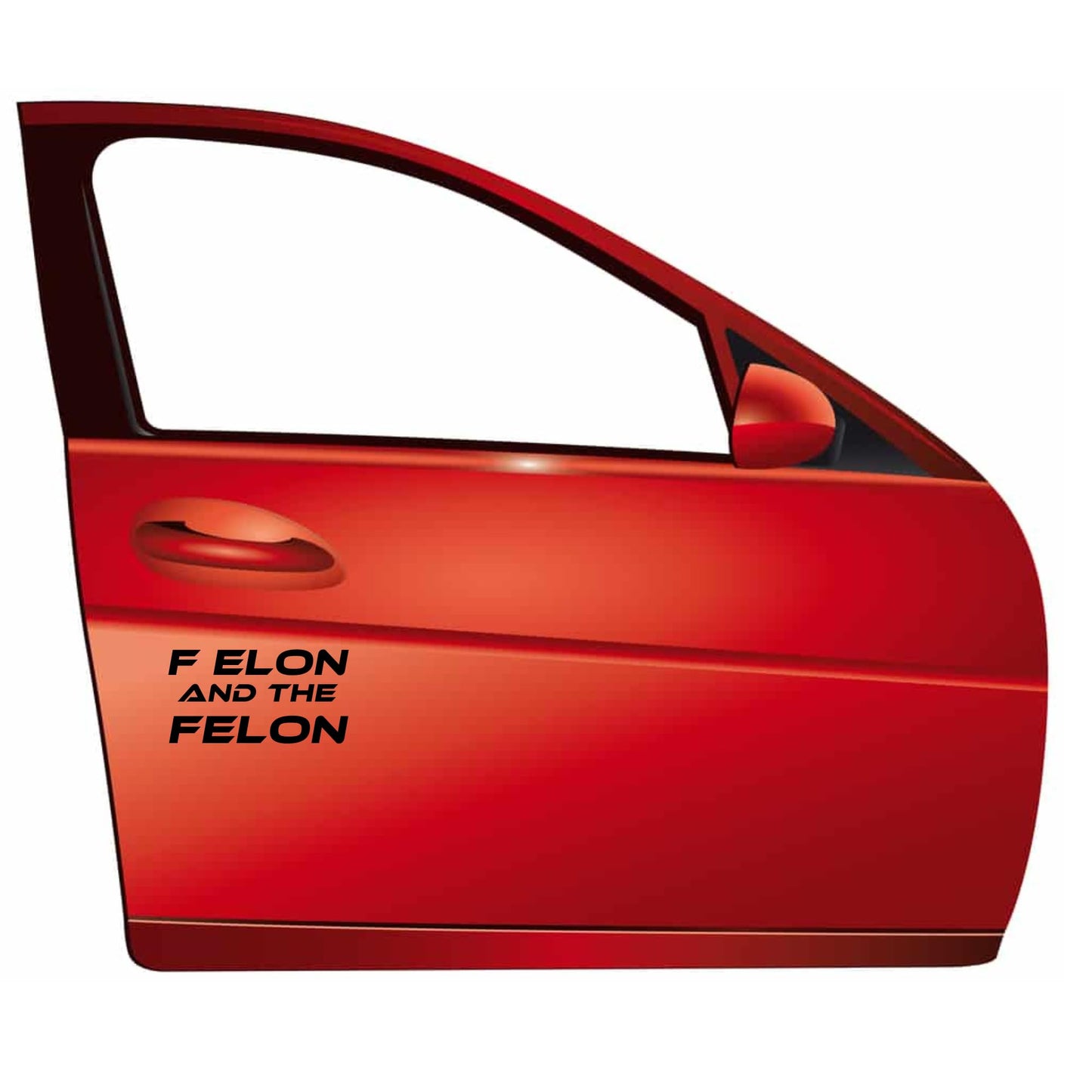 F Elon and The FELON Vinyl Decal | Matte Black Waterproof Car Sticker | Anti Elon Tesla Driver Bumper Decal | 7 x 3.65 Inch Weatherproof Vinyl Sticker