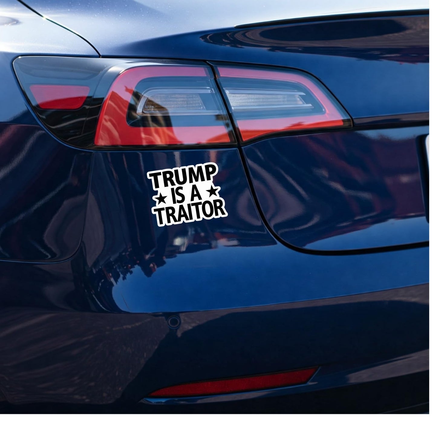 Trump is A Traitor - Bold Vinyl Sticker, Perfect for Tesla Bumpers, Windows, Laptops & More 3 x 5 Inch