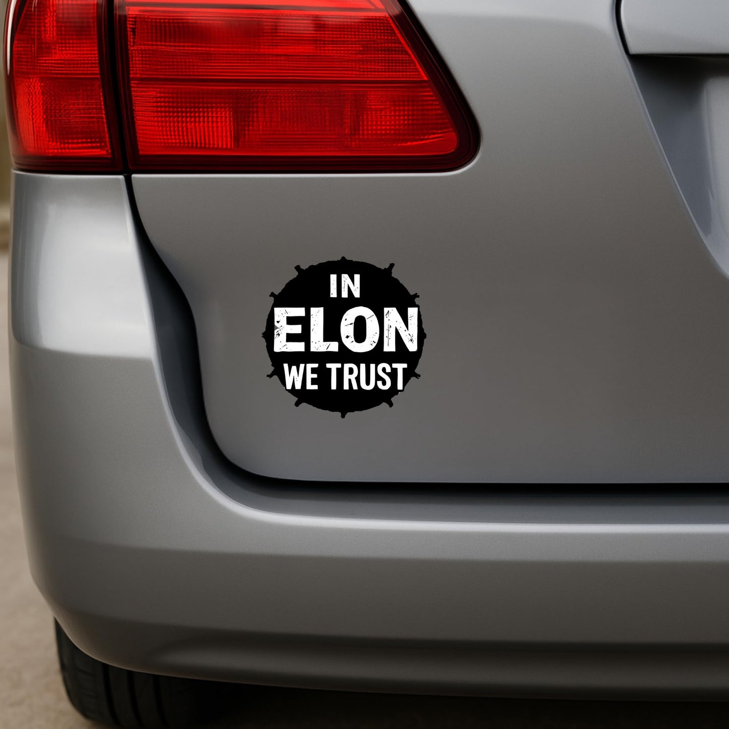 in Elon WE Trust Bumper Sticker - 4 Inch Pro Elon Musk Vinyl Decal for Cars, Windows, Laptops, and More