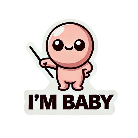 I'm Baby Meme Sticker, Cute Pink Character Design, Decorative Vinyl Decal