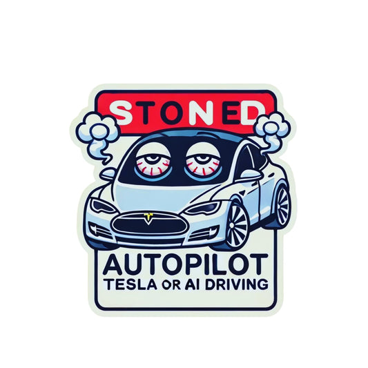 Funny Elon Autopilot Vinyl Sticker, Car Humor Design, Decorative Decal for Laptops and Water Bottles