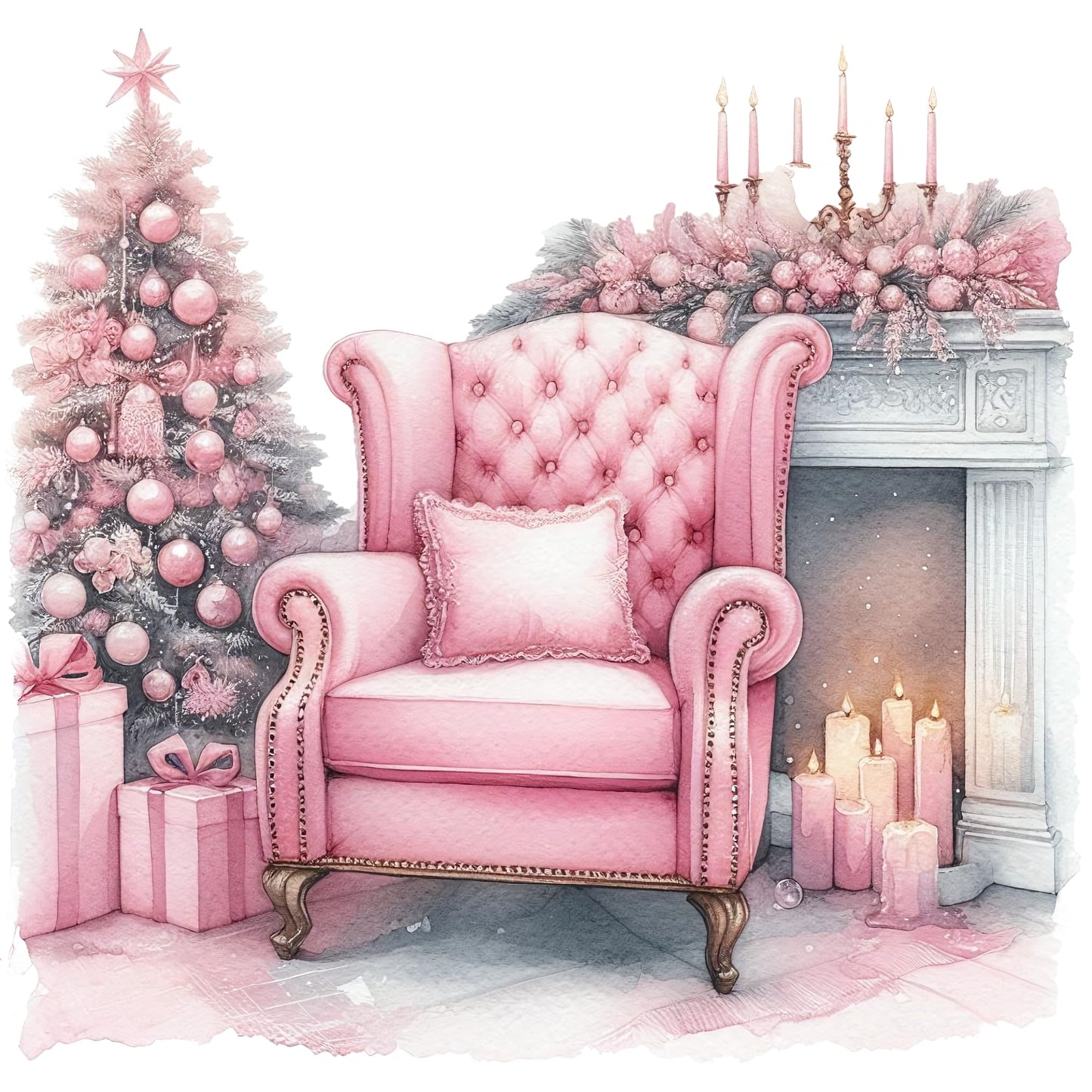 Make It A Pink Christmas – Custom Wall or Window Vinyl Decal, Removable, No Residue, Personalized Holiday Sticker for Home Decor & Gifts
