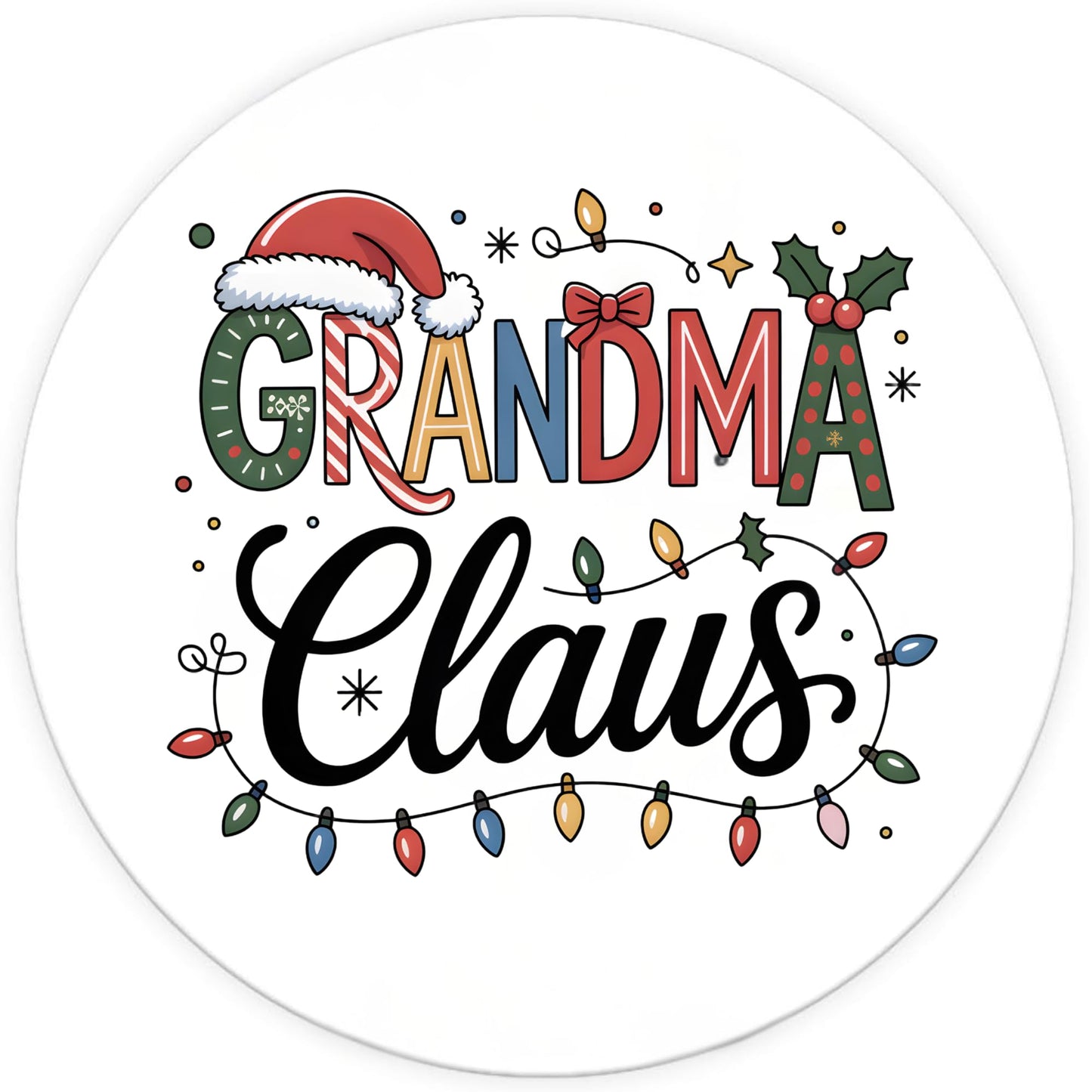 Christmas Family Name Decals, Personalized Holiday Gift Tag Stickers, Vinyl Santa Claus Design, 6-Pack Custom Labels, 2-5 Inch Size, Festive Winter Theme
