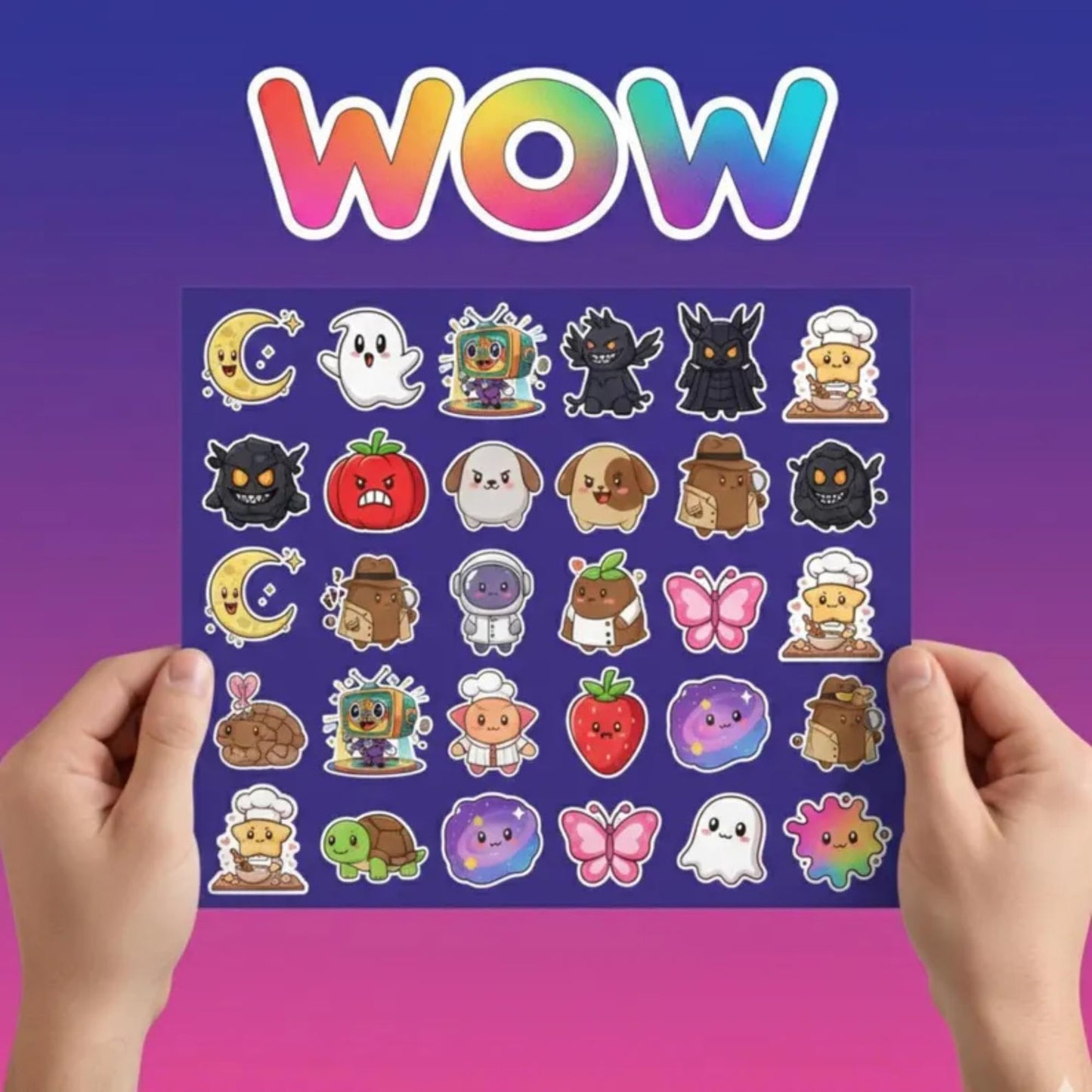 Cute Kawaii Sticker Pack, 120 Piece Adorable Cartoon Vinyl Stickers, UV Resistant Premium Decals for Laptop, Water Bottle, Journal, Phone