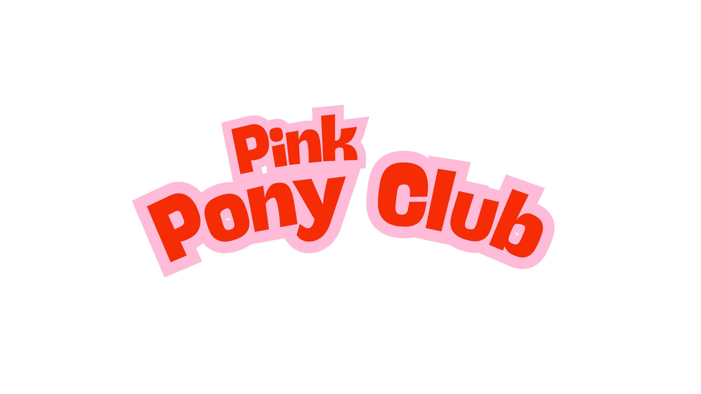 Pink Pony Club Vinyl Sticker, Hot Pink Logo Design by RockPaperStikrz