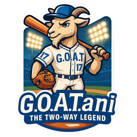 G.O.A.Tani Baseball Goat Sticker – Funny Two-Way Legend Sports Decal | 5 Inch UV-Resistant Vinyl for Laptops, Water Bottles, Cars & Tumblers
