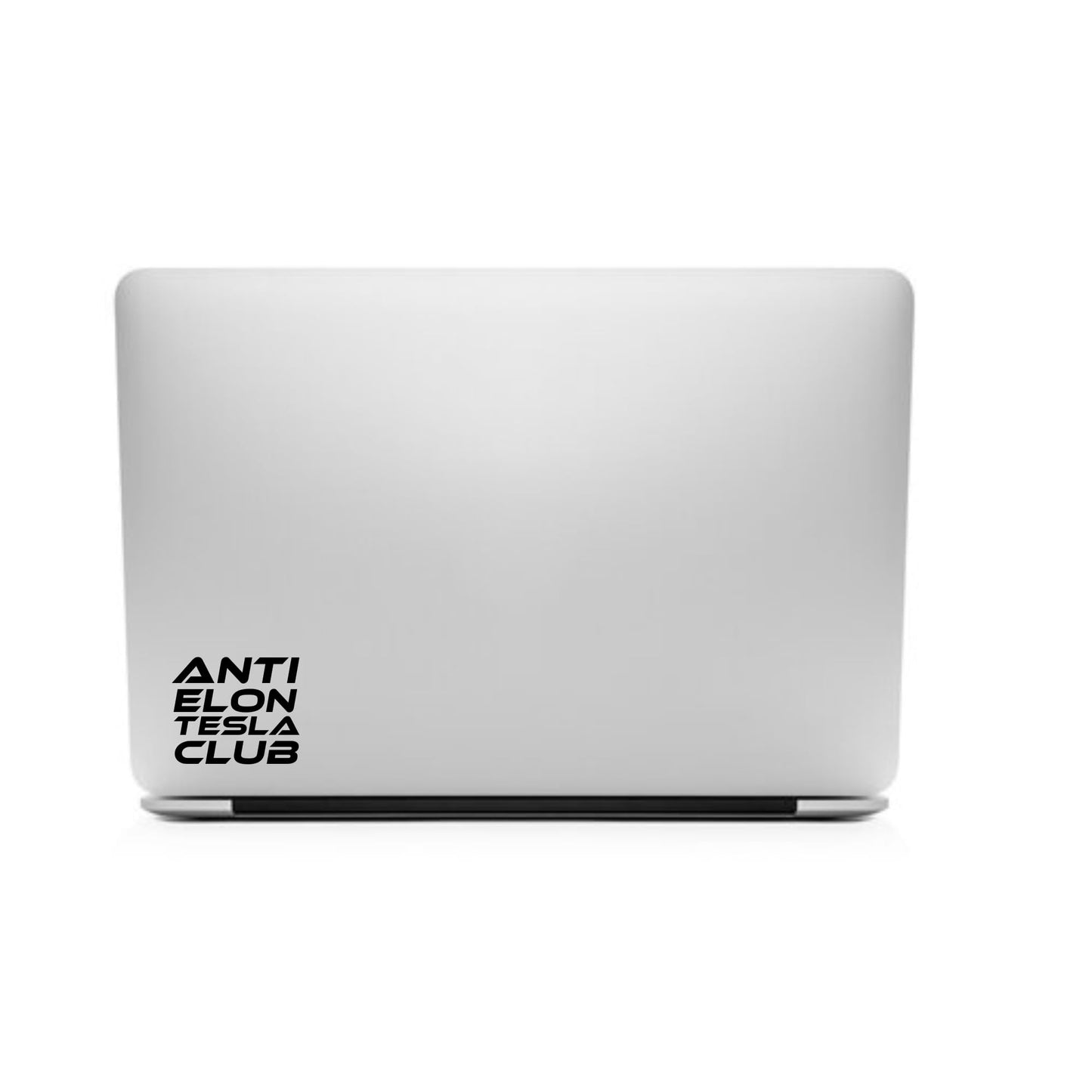 Anti Elon Tesla Club Vinyl Decal, Matte Black, 4.5 x 5.5 inches, Weatherproof