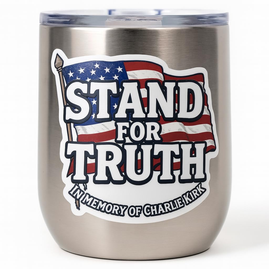 Stand for Truth American Flag Memorial Sticker, Patriotic Vinyl Die-Cut Sticker, Charlie Kirk Rememberance (5 inch)