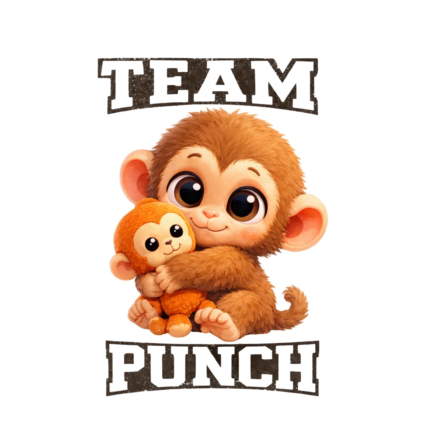 Team Punch The Monkey Sticker Cute Monkey Hug Bumper Sticker You are Not Hard to Love Waterproof Vinyl Decal 5 Inch Laptop Water Bottle Phone Car Sticker