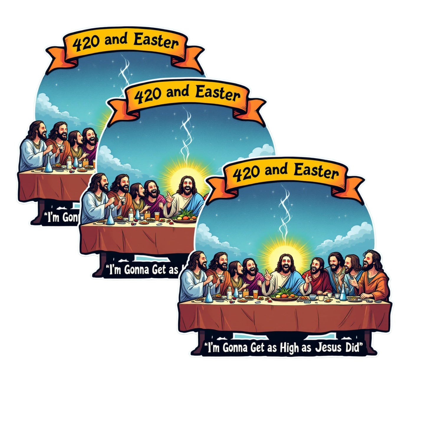 420 & Easter: Happy 420 & Eater Sticker - 3 Inch